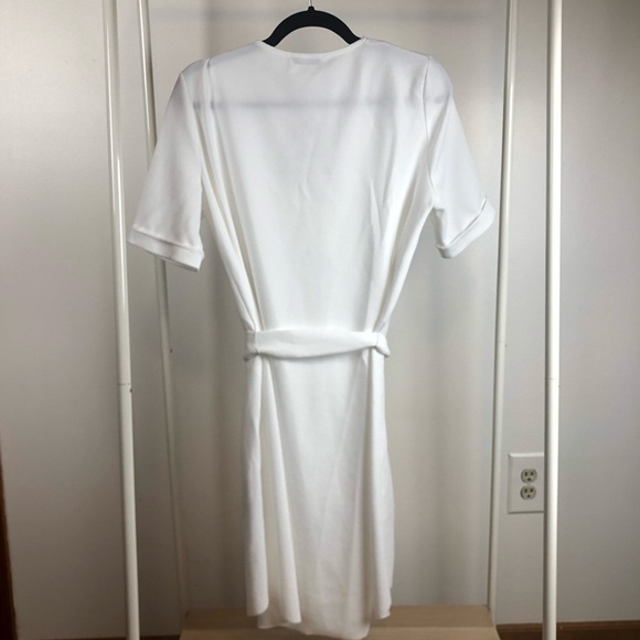 NWT Zara Basic White Short Sleeve Dress M - Picture 4 of 8